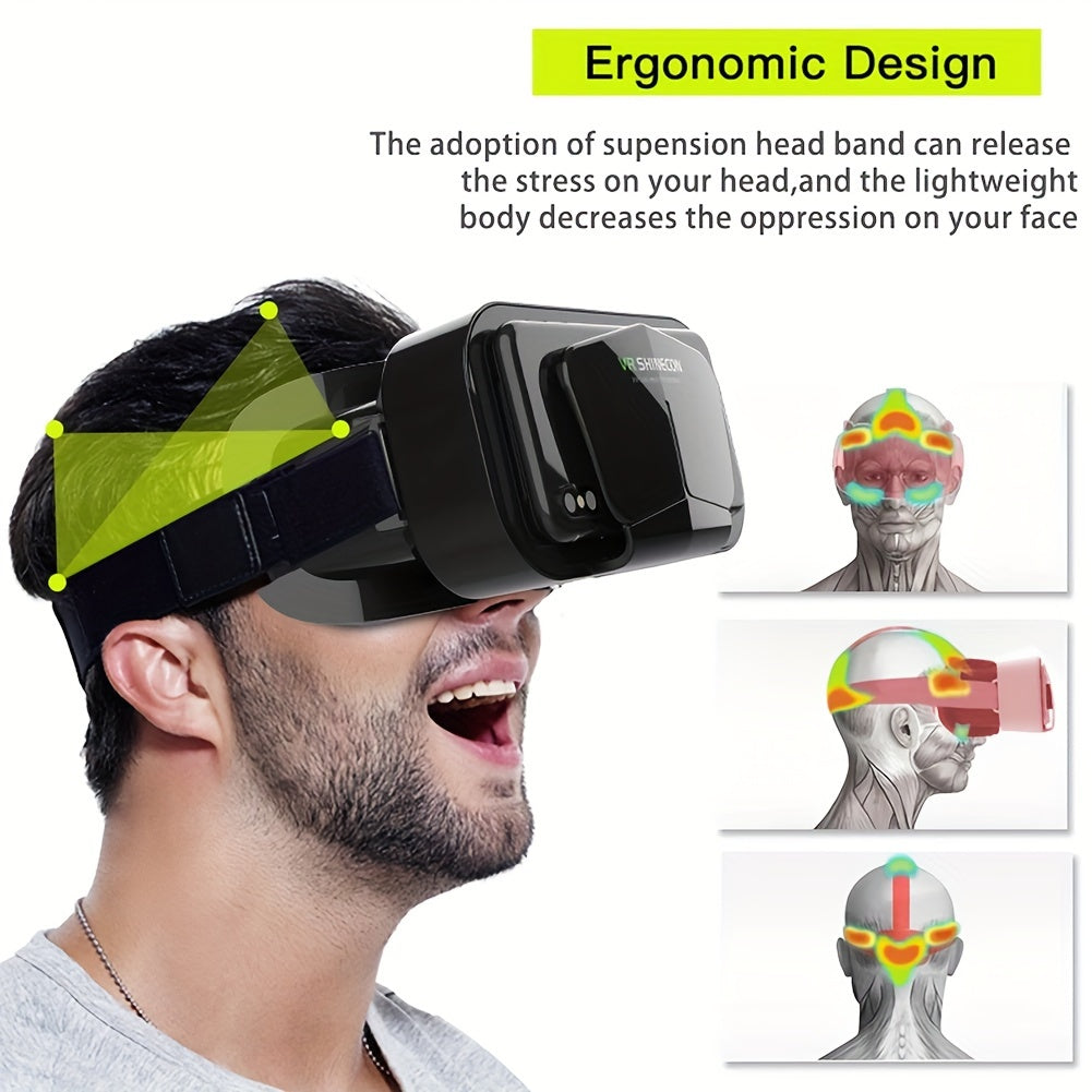 360-Degree Panoramic VR Headset for 11.94-17.78 cm Smartphones - Action Game for Ages 14+, ABS Material