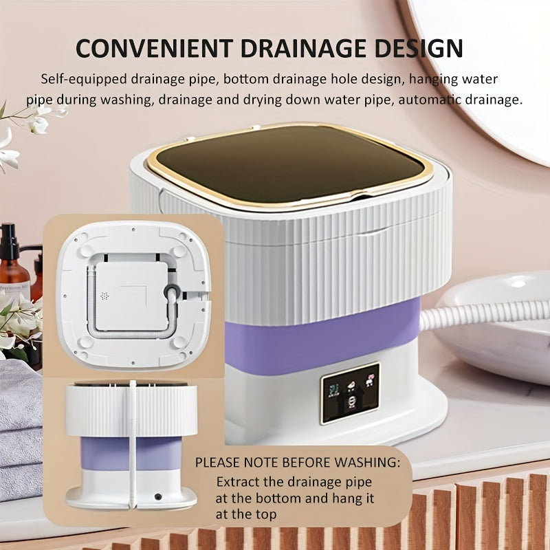 Multi-use, compact portable washing machine with dryer - ideal for youngsters' clothes and underwear, perfect for RVs, apartments, travel, camping, and dorms.