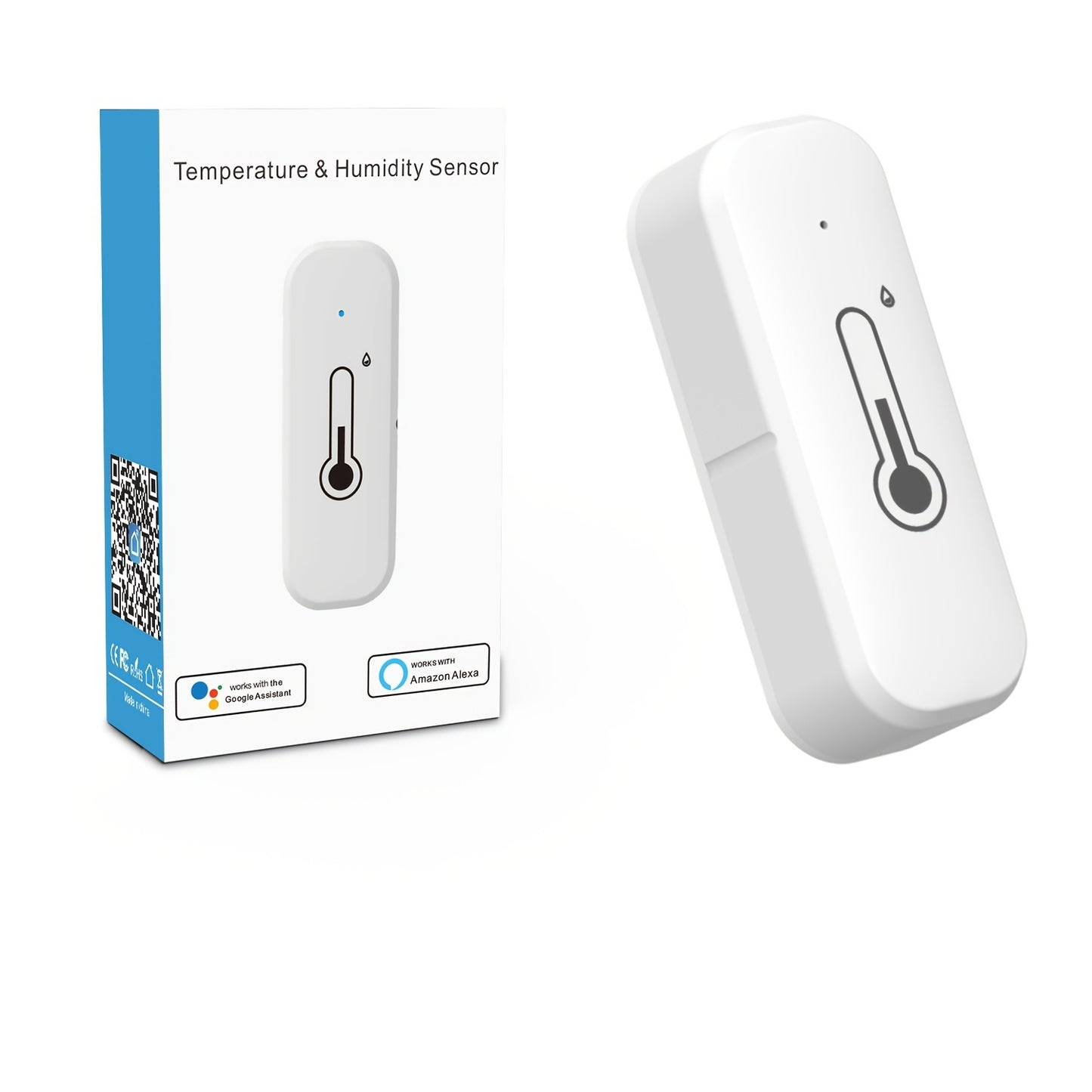 Ambient Tracker: Smart sensor for temperature & humidity, with easy installation, Wi-Fi connectivity, voice control, and high precision for home comfort.