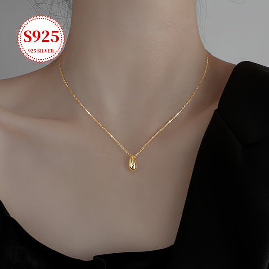 Stunning Teardrop Pendant Necklace for Women in 18K Gold Plated 925 Sterling Silver, Hypoallergenic and Minimalist Design, Stylish Clavicle Chain, Ideal for Everyday Wear, Great Valentine's Day Gift, Comes with Anti-Tarnish Box - Available in White Gold