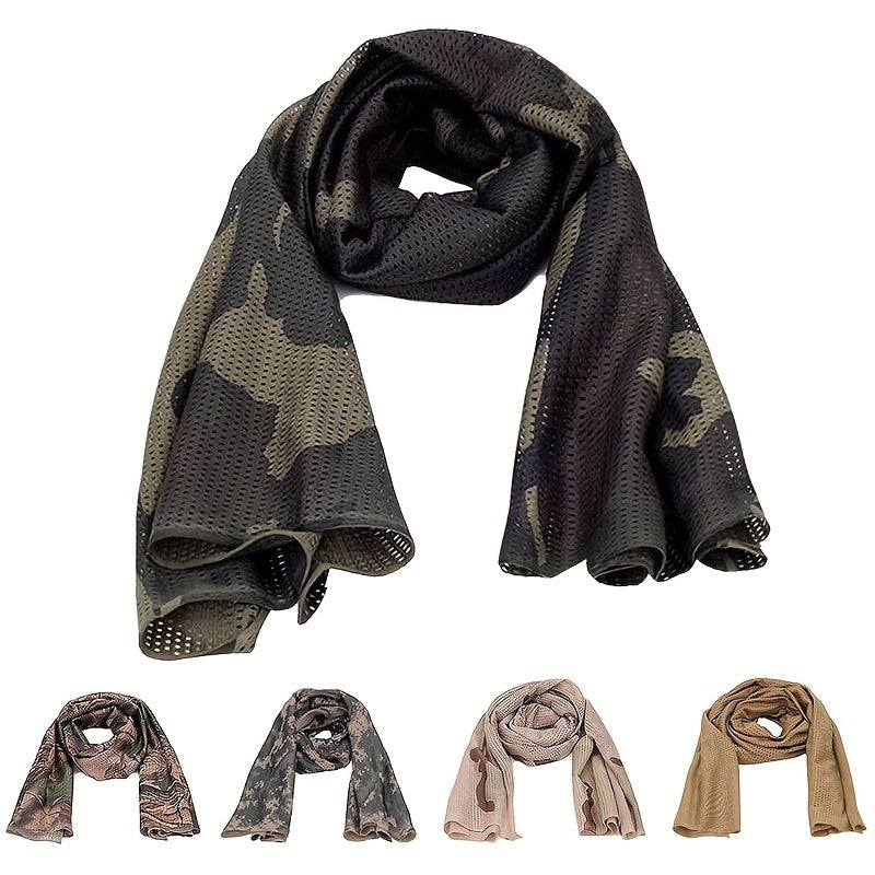 Unisex Retro Small Square Camouflage Neck Scarf - Lightweight and Breathable Scarf for Outdoor Activities like Hunting, Running, Climbing, and Camping.