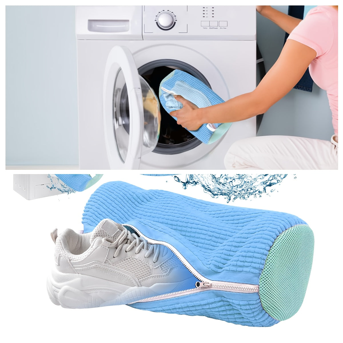 Cross-border hot-selling shoe washing bag for home washing machines. Special lazy shoe protection bag to prevent deformation. Available in 1pc or 2pcs.