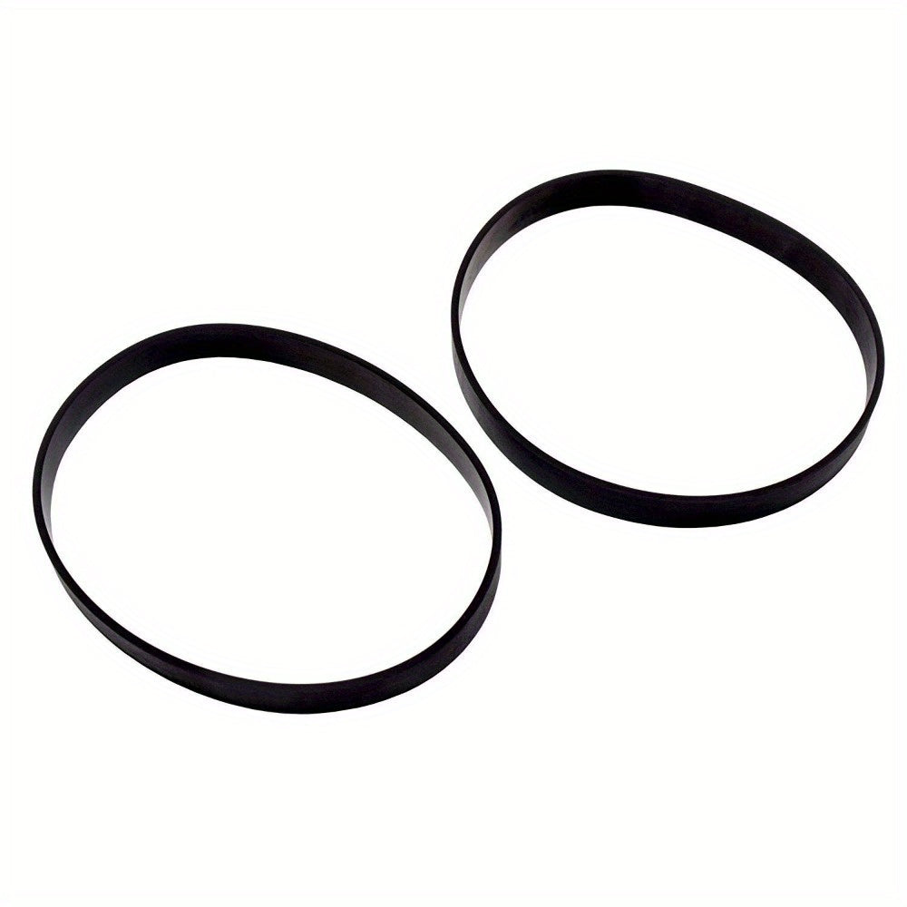 Two pieces of replacement vacuum belts that are compatible with various Bissell models including PowerForce, Rewind, Velocity, PowerGlide, PowerGroom, Momentum Series, and CleanView. These belts are high-efficiency and durable, and can be used with