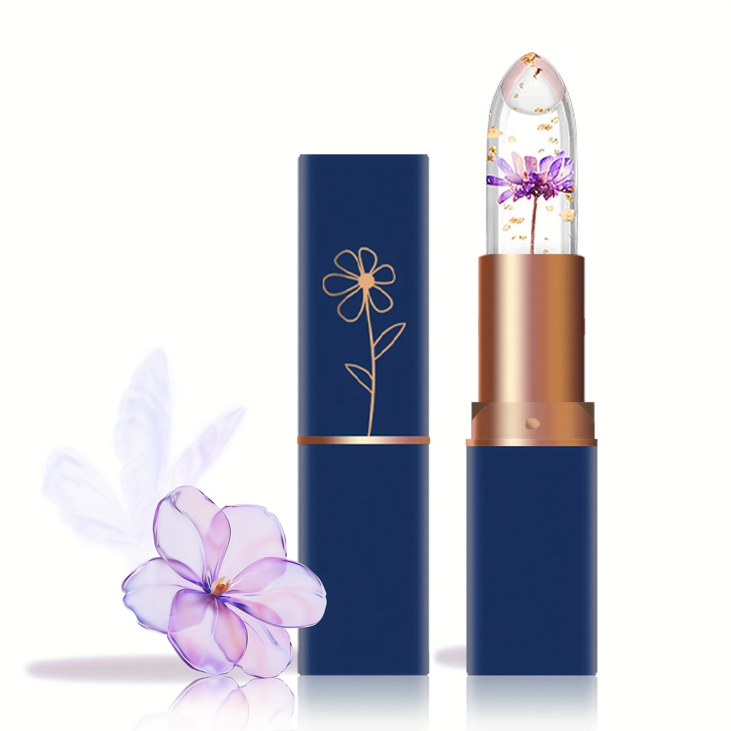 Mirsist Hydrating Flower Jelly Lipstick: Water-resistant, matte effect for all skin types. Nourishing day and night repair in pink tone, lightweight ≤300g.