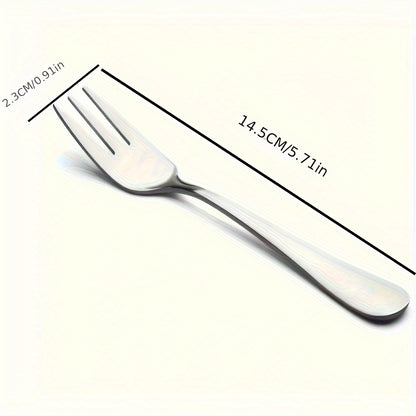 6/12 piece set of stainless steel dessert forks for appetizers, cocktails, salads and fruit; perfect for parties and travel.