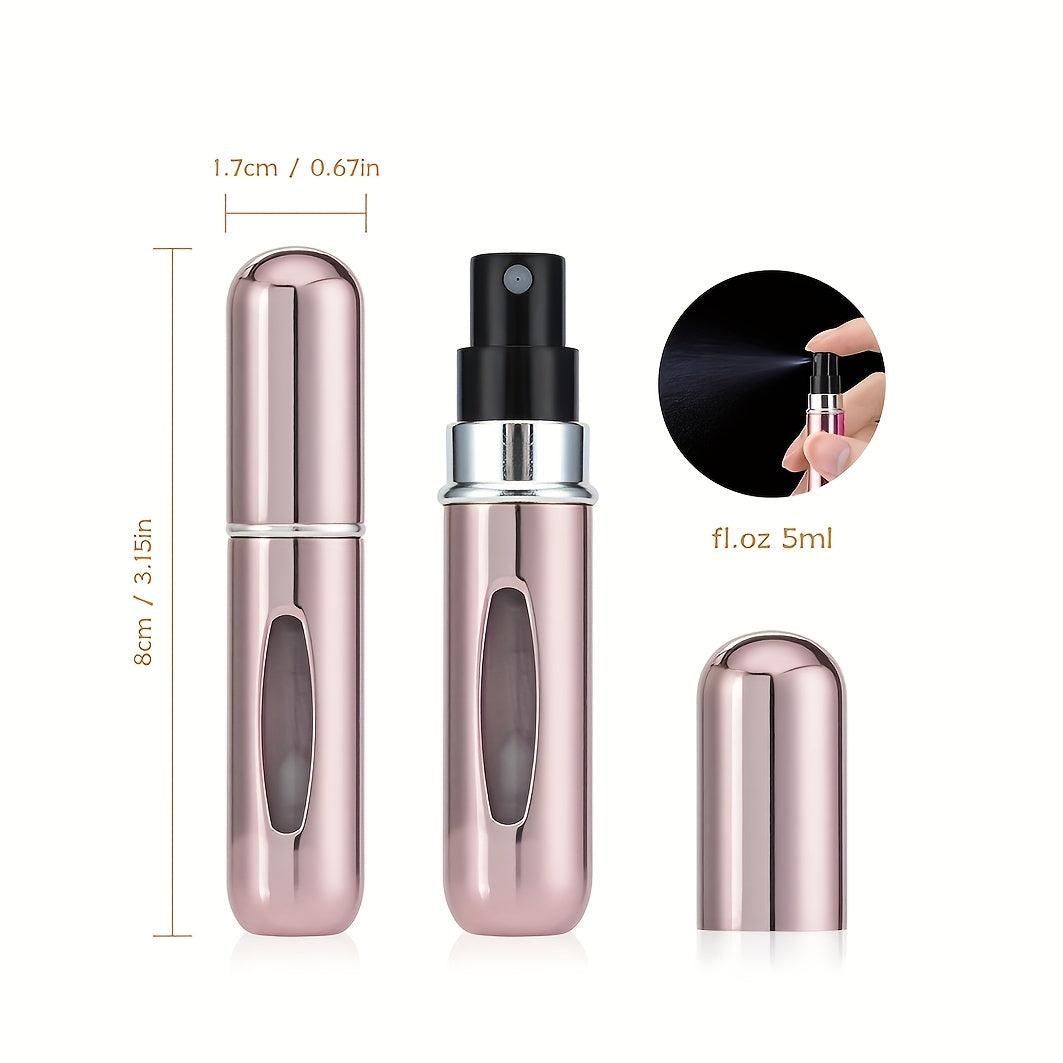 Refillable atomized perfume bottle ideal for travel and outings (5ml), suitable for men and women, makes a great gift.