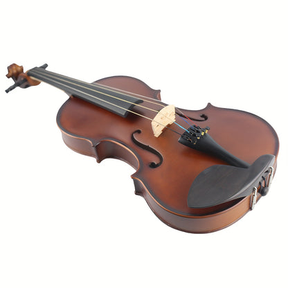 YMMuzik Violin with Solid Maple Construction, for Beginners and Professionals, UV Coated, Ebony Knobs, Carbon Fiber Tailpiece, Triangle Case.