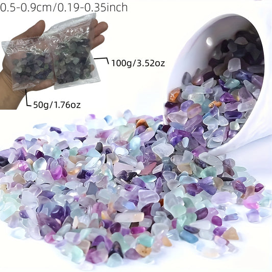 50g/100g YOUNAIERZX Fluorite Chips for Succulents, Plant Pots, Terrariums, Fish Tanks