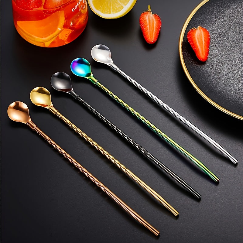 This set includes 5 pieces of top-notch stainless steel straws and spoons, with a convenient two-in-one spoon and straw design. The durable and versatile construction makes it easy to clean and perfect for enjoying juice, milk tea, and more. Ideal for