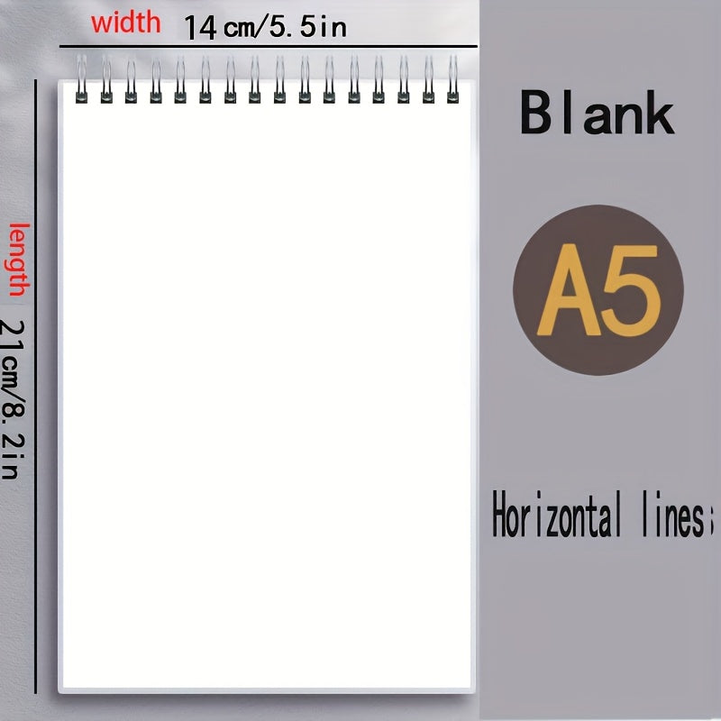 A5 Transparent Grid Coil Notebook ideal for high school students and office use.