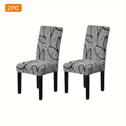 Printed elastic chair cover for household, removable and washable, universal chair slipcover for living room decor.