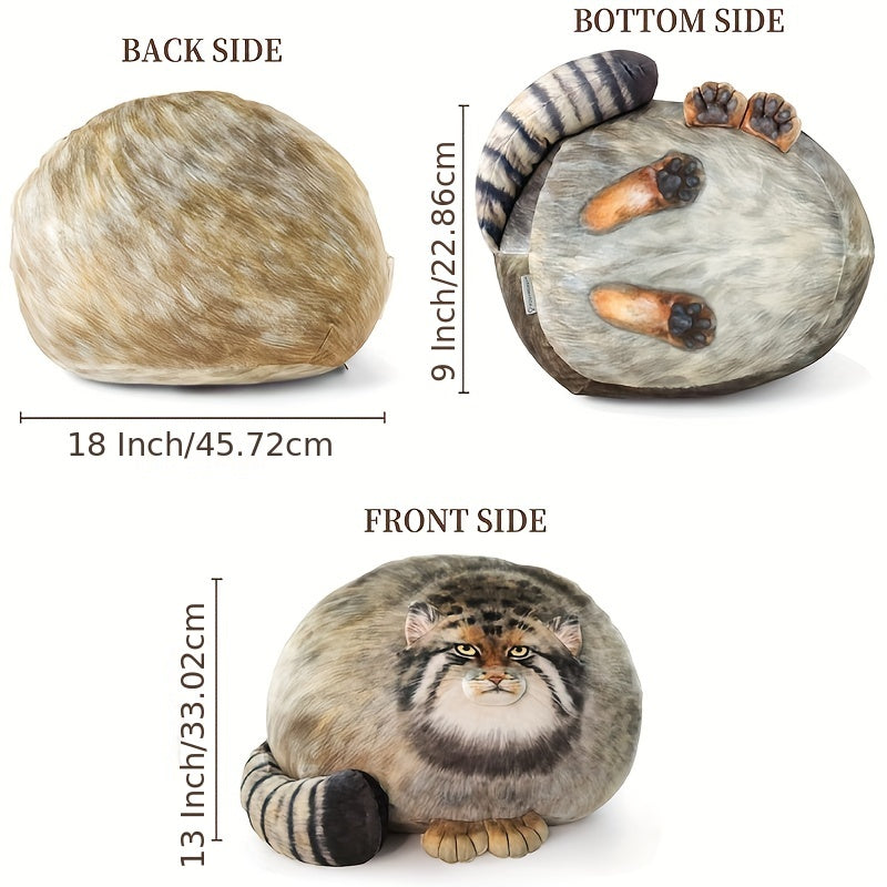 Cute Pallas Cat Plush Body Pillow - Ideal for Kawaii Throw Pillows for Pet Lovers! Great Gift for Christmas, Thanksgiving, New Year, Valentine's Day, or as Room Decor