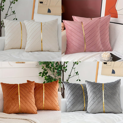 Soft golden velvet throw pillowcases, perfect for sofa, living room, bedroom, car, and yard decor. Pillow insert not included.