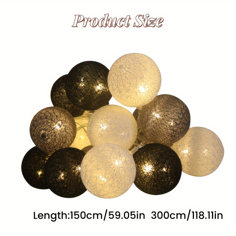 Enchanting LED Ball Fairy Lights - Powered by Battery, Ideal for Creating a Romantic Bedroom Atmosphere, Perfect for Valentine's Day, Wedding Celebrations, Party Decorations, and Festive Christmas Lighting, Beautiful String Lights for Bedroom Décor.