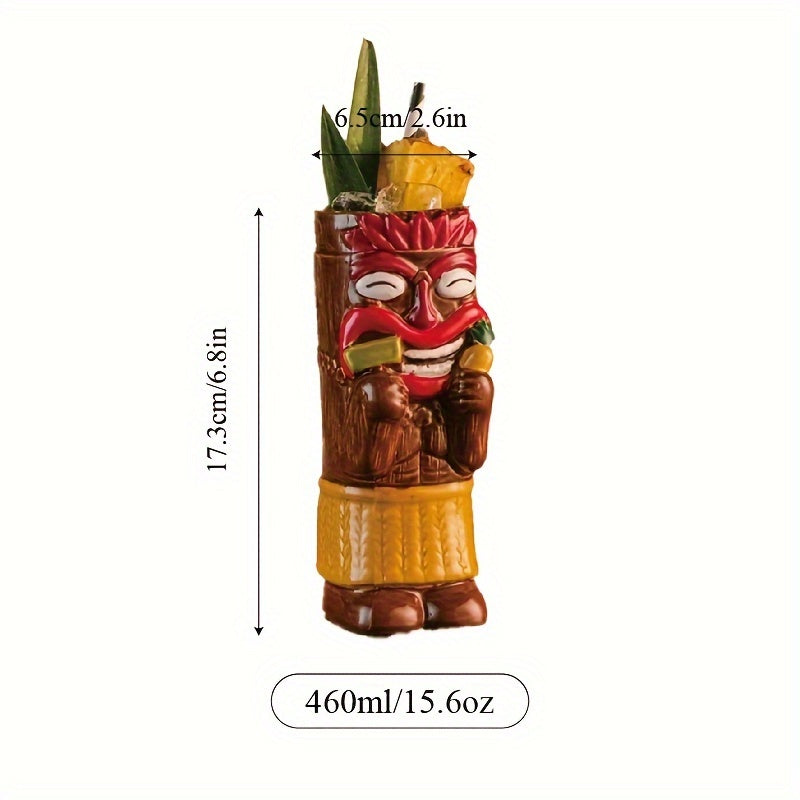 1pc Hawaiian Tiki Cocktail Mug for Bars, Clubs, Restaurants, or Home Use