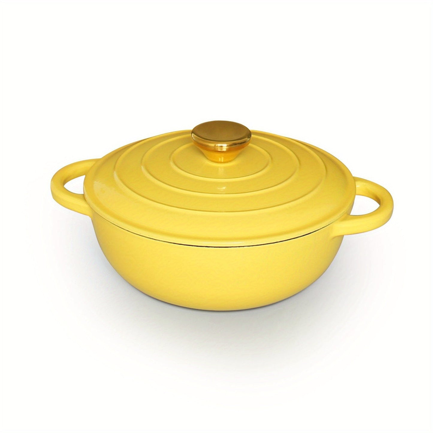 Experience the versatility of the [1pc Cast Iron Dutch Oven] with Enameled Coating. This food-safe and non-stick cookware features double handles for easy maneuvering. Perfect for baking and cooking, it boasts superior heat retention and is easy to