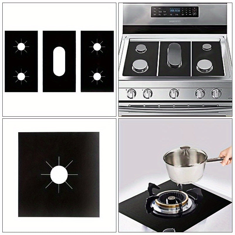 Set of 3 HeatGuard Reusable Gas Stove Burner Covers - Non-Stick and Washable Kitchen Protectors for Cooking Safety and Stove Top Protection.