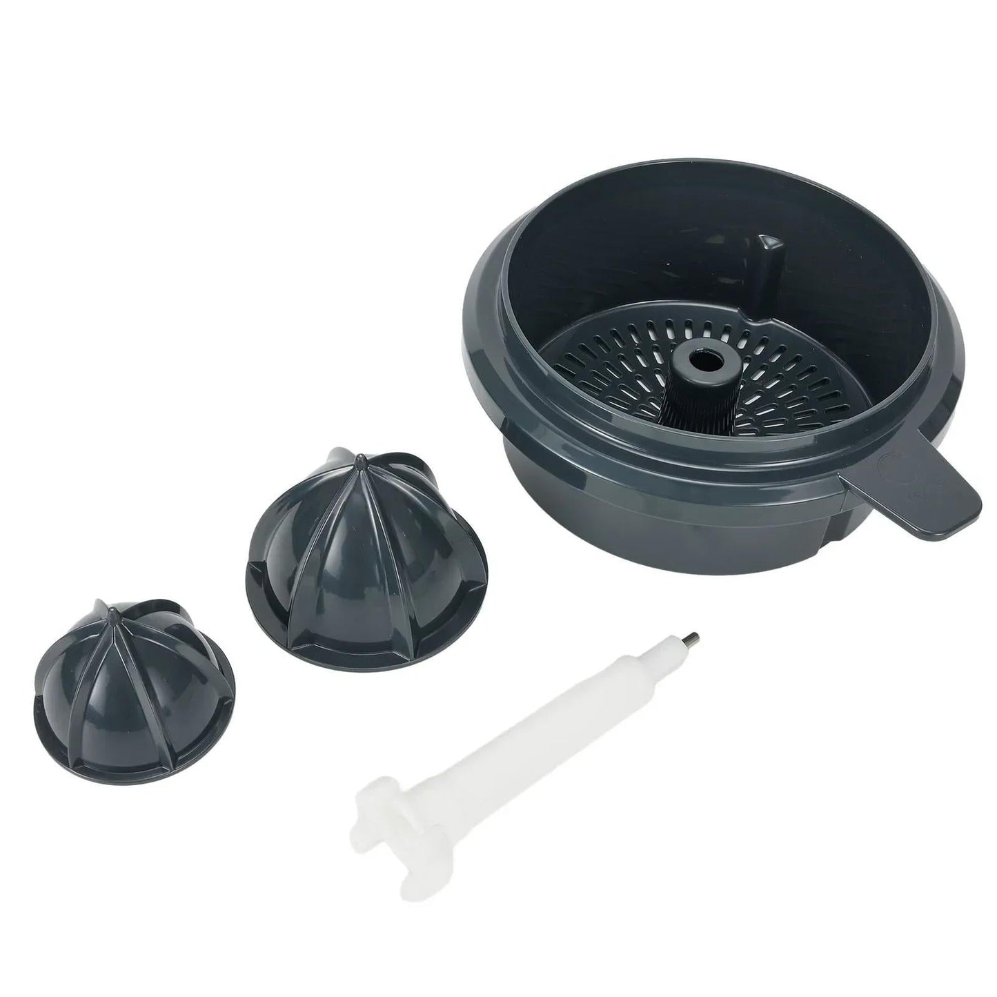 Upgrade your kitchen with the kitchen appliance brand's Juicer Attachment Kit for TM5/TM6. This easy-to-install kit is made from food-grade plastic and is dishwasher safe. Enhance your juicing experience with these multi-functional replacement