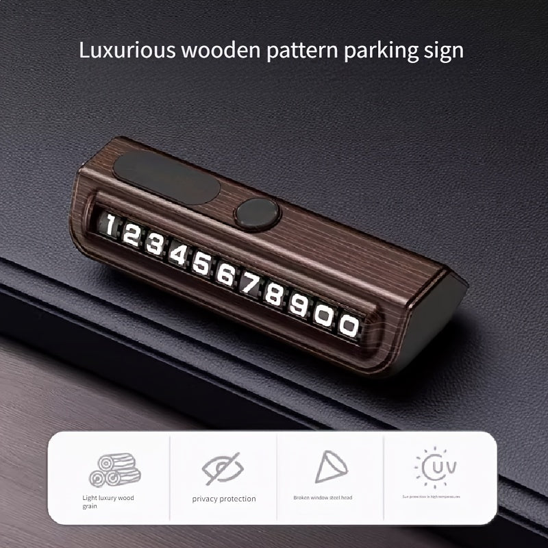 Temporary car moving phone plate, high-end creative number keeper ornament for car interior parking.