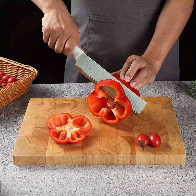 Rubberwood Cutting Board - 1pc Thickened and Food-Safe, Ideal for Chopping Fruits, Meat, and Vegetables in Home and Restaurant Kitchen