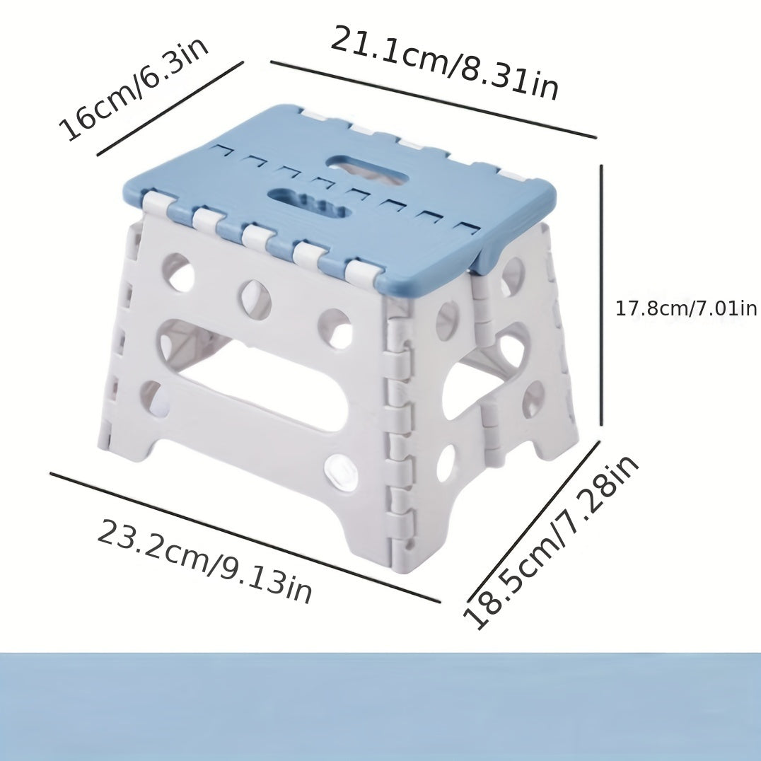 Our reliable Portable Folding Plastic Stool features a square shape and sturdy, durable design. No electricity is required, making it perfect for both home and outdoor use. Available in White, Pink, and Blue, this foldable stool offers convenience and