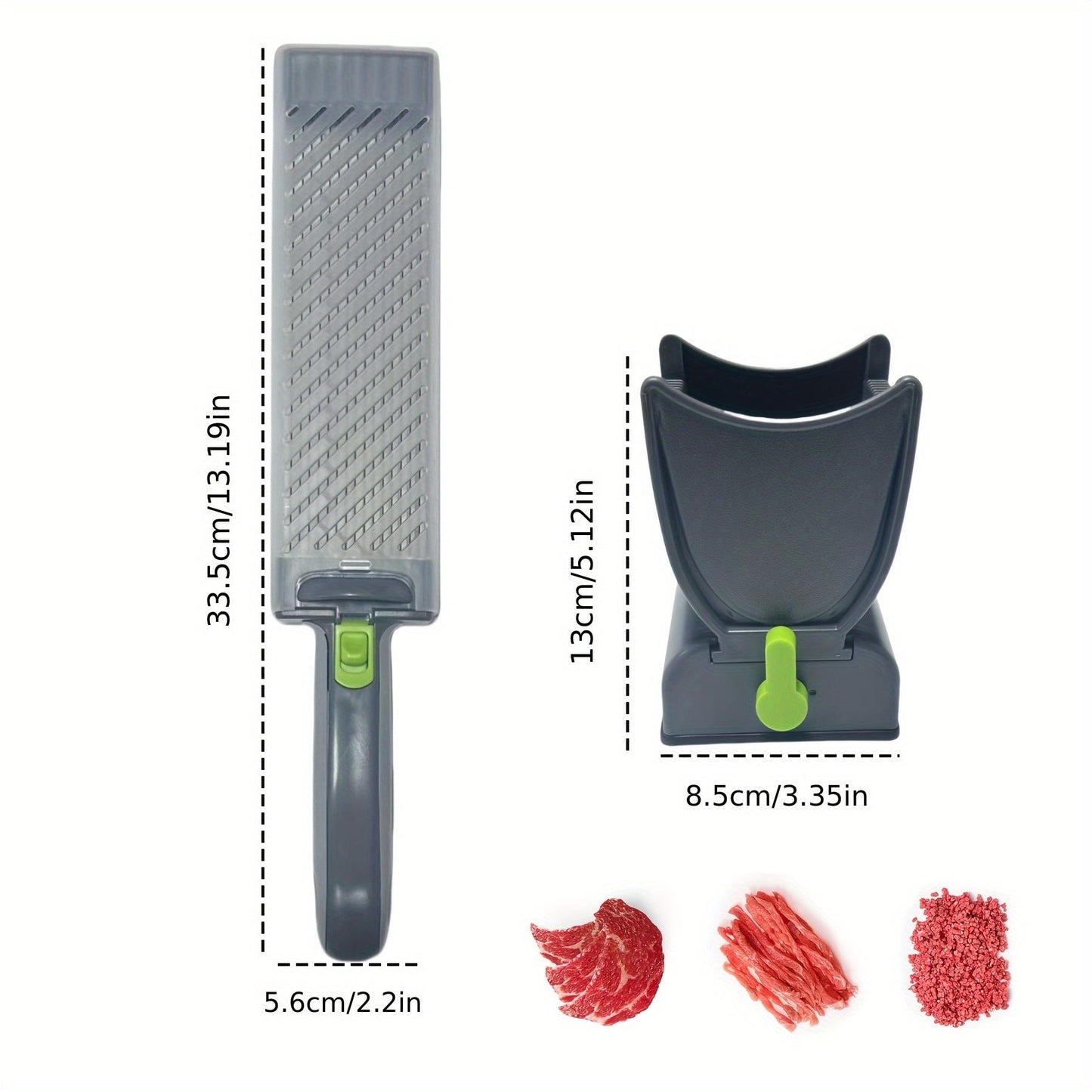 Stainless Steel & ABS Handheld Meat Cutter - Versatile 8-in-1 Multifunctional Tool for Slicing, Dicing, Cubing, and Grinding Fresh Meat in the Kitchen