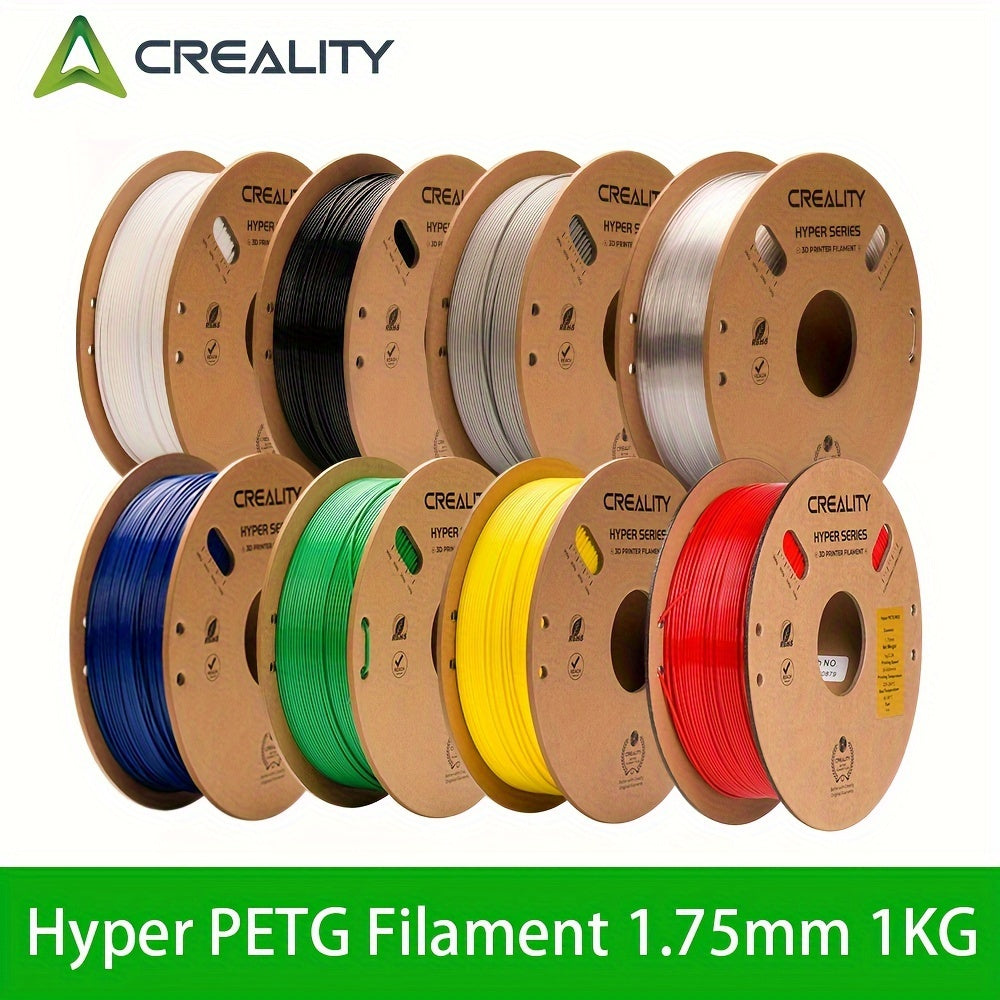 1kg CREAITY Hyper Series PETG Filament: High-speed 1.75mm, Multi-color options for K1/Ender-5 3D printers, durable and reliable performance.