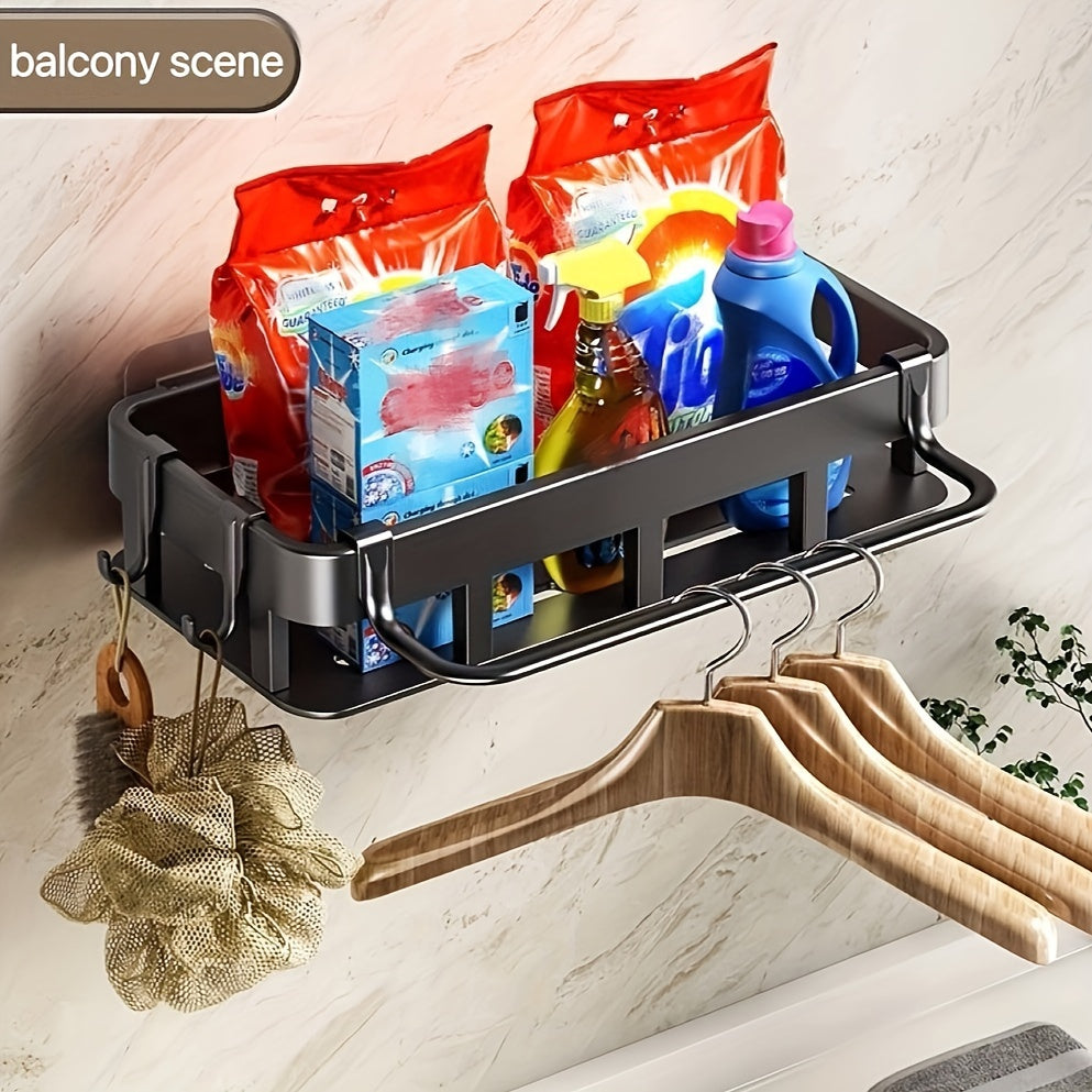 Space-saving kitchen and bathroom sink organizer with towel rack available - Made of durable plastic and metal. This multi-functional wall-mounted storage solution is perfect for sponges, soap, and cleaning tools. Includes drainage slots and under sink