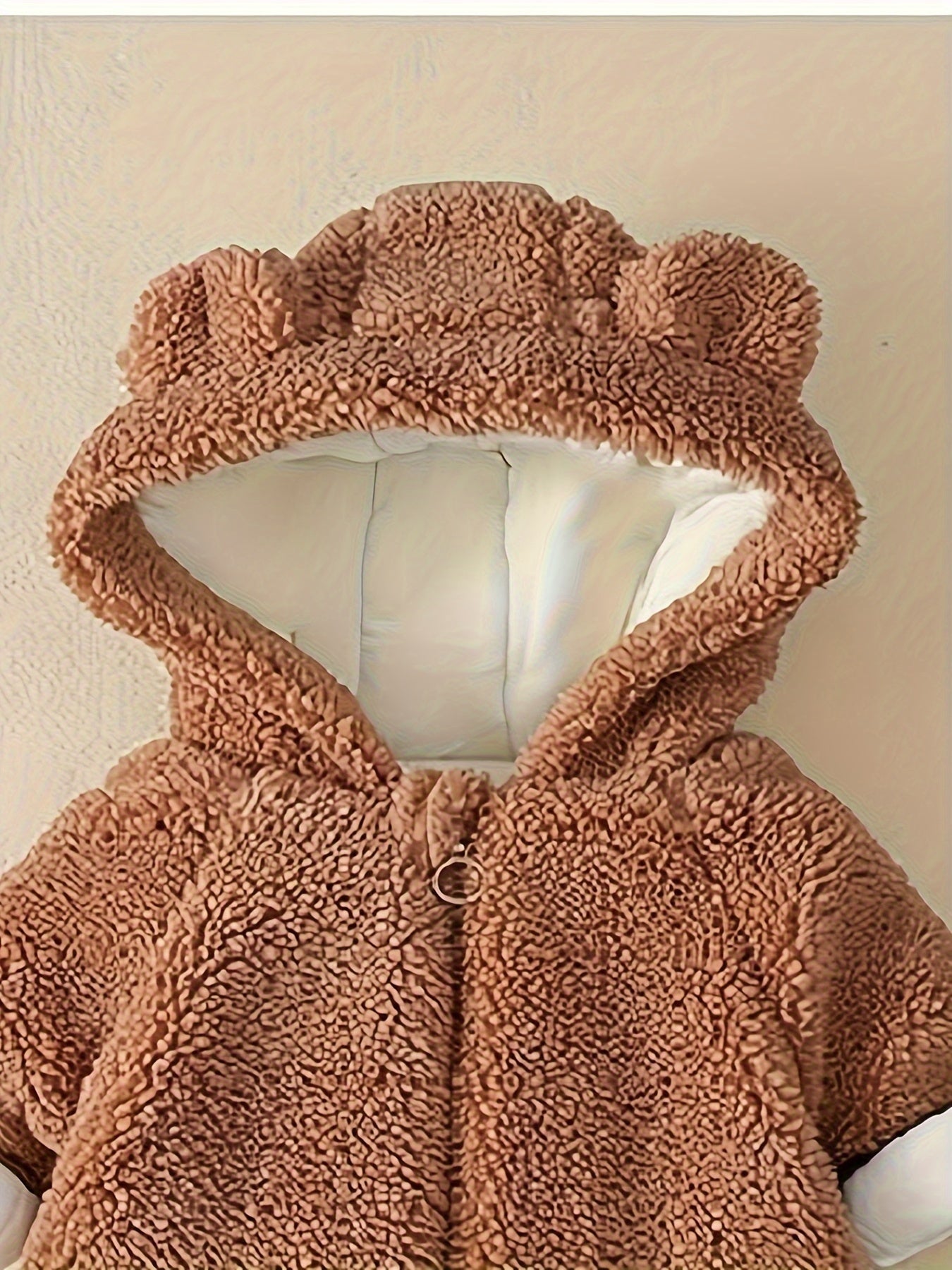 Newborn bear-themed hooded jumpsuit for babies, suitable for indoor and outdoor wear.