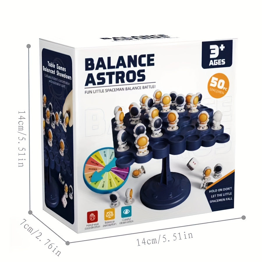 [Joyful Learning] Astronaut Balance Tree Board Game with 12 Colorful Spaceman Figures, Multi-Level Challenges, and Durable Plastic Material