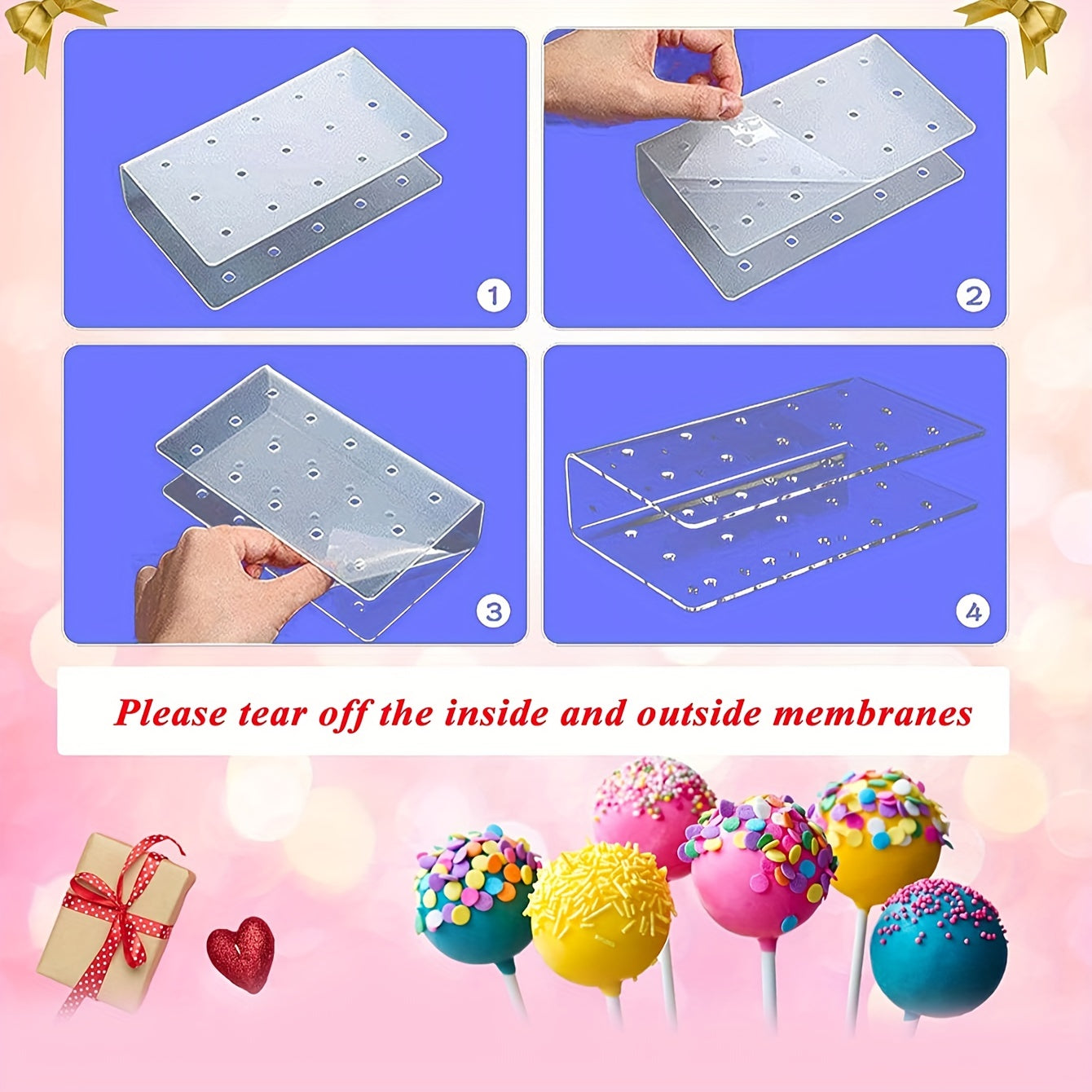 Acrylic white cake pop stand display for wedding, shower, birthday parties.