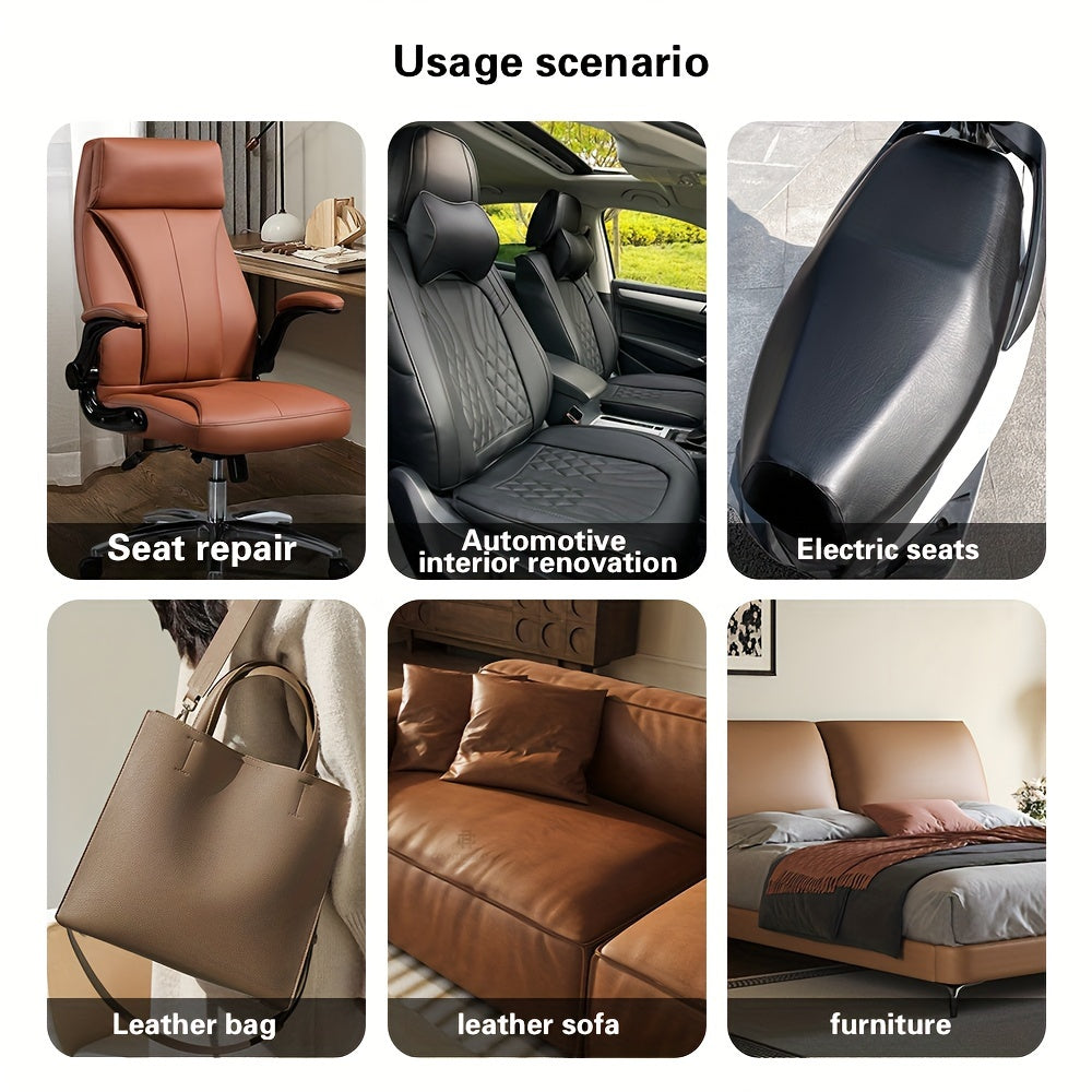 Get a roll of Self-Adhesive Soft Faux Leather Repair Film, measuring 35.0x50.01 cm. This waterproof and fade-resistant film is perfect for repairing sofas, car seats, and motorcycle seats. It's easy to apply with no power needed and comes in beige, light