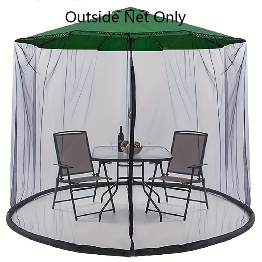 Upgrade your patio umbrella with a mosquito net featuring a zipper door, suitable for most outdoor market or hanging umbrellas.