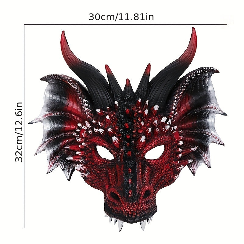 Masquerade Cosplay Dragon Mask for Halloween, Easter, and Parties - Made of PU Material