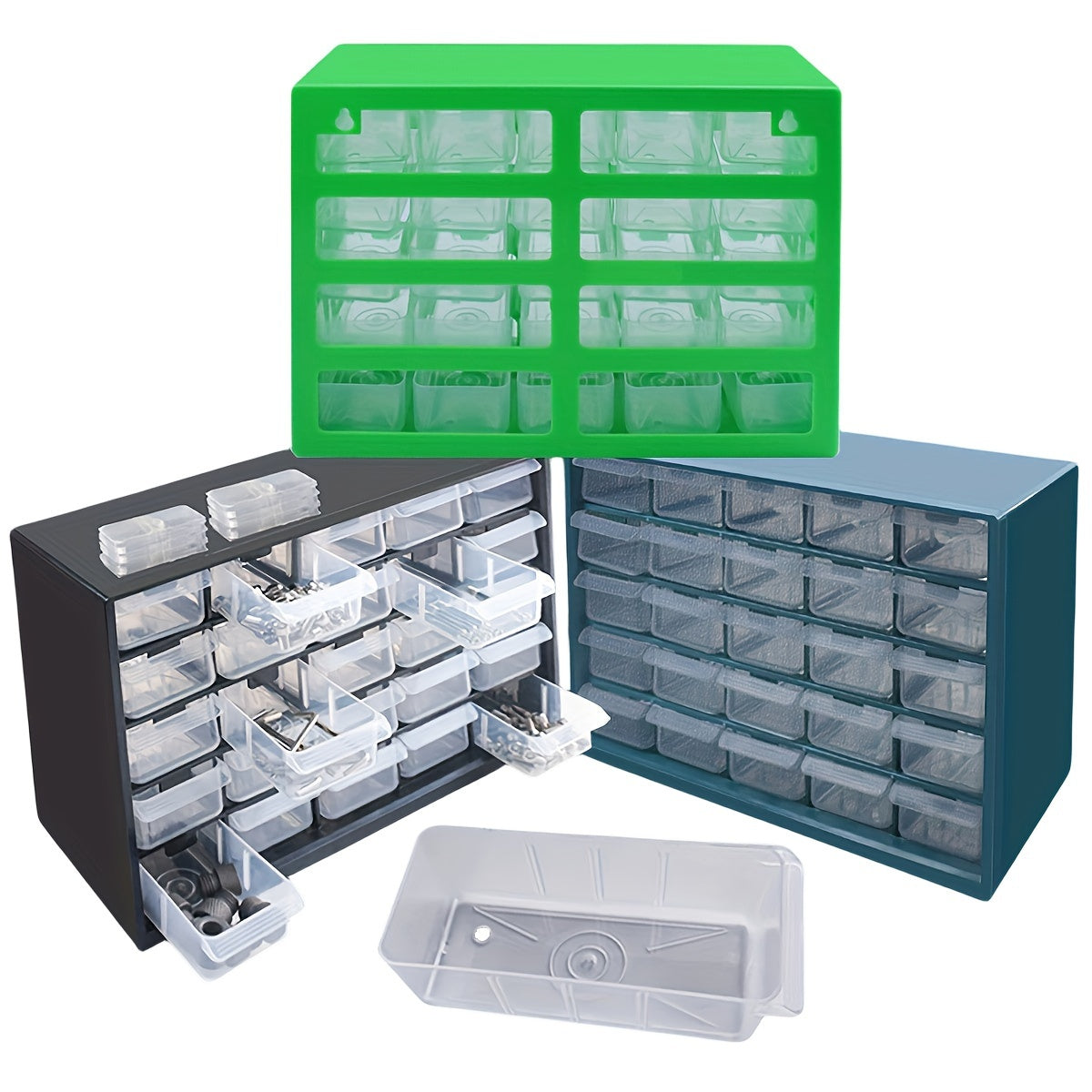 1pc Wall-mounted Multi-grid Drawer Parts Box for organizing screws and electronic components.