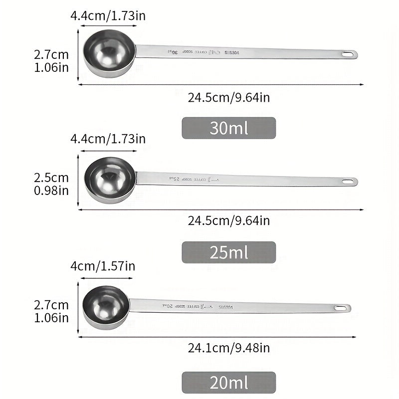 Кофейные ложки из нержавеющей стали 304 с длинной ручкой для приготовления кофе и молока — идеально подходят для хранения молотого кофе