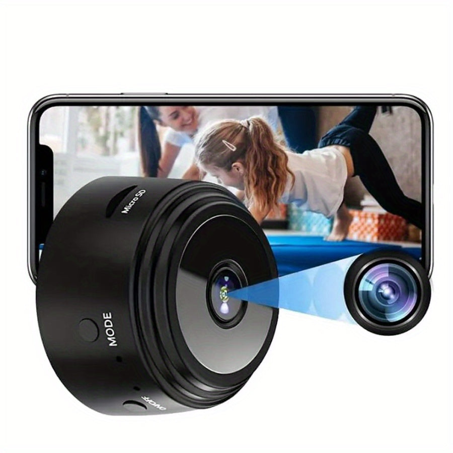 Get the 1pc OIMLYO 480P WiFi Security Camera for your smart home surveillance needs. This camera features a wide angle lens, mobile remote viewing, and a rechargeable lithium polymer battery. Made of ABS material, it has an irregular shape and offers