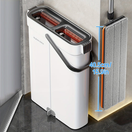 Get your hands on the 1set Labor-Saving Flat Mop and Bucket Set with Twister, including 4 Pads made of Stainless Steel and Plastic. Suitable for cleaning any surface including floors, walls, glass, cars, and patios, this set does not require electricity