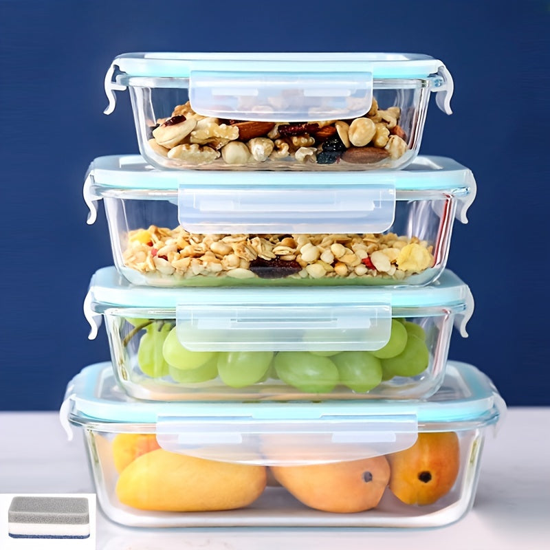 Essentials Glass Storage Container Set with Snap Lock Lids - Watertight & Airtight - Heat & Cold Resistant - Microwave, Oven, Freeze & Dishwasher Safe - Meal Prep & Baking