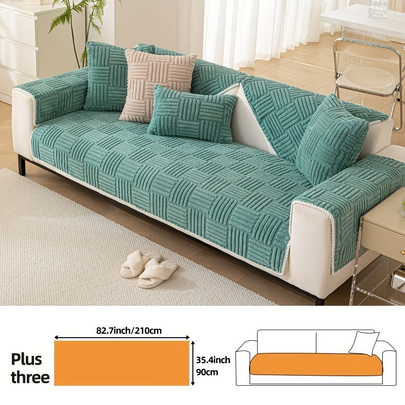 Soft, non-slip sofa cover for pet-friendly furniture protection in any room.