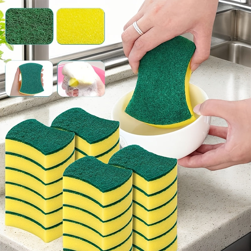 12 or 24 pieces of versatile kitchen cleaning sponges, including melamine dish scrubbers and non-scratch dish cloths. Ideal for cleaning dishes, stovetops, and various household surfaces like living rooms, bathrooms, toilets, walls, and kitchens.