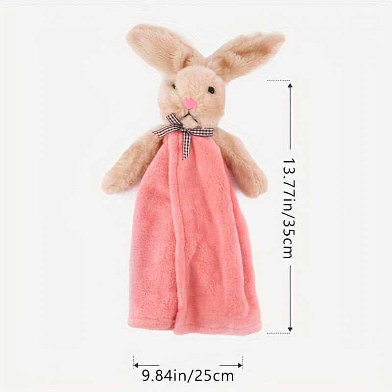 Little Rabbit Pattern Decorative Towel, Ultra-Fine Microfiber, Absorbent Fingertip Towel Perfect for Easter, Super Soft for Kitchen and Bathroom.