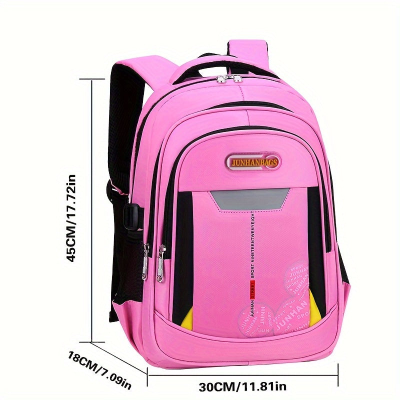 Large capacity multi-layer backpack with side pocket for bottle or umbrella, suitable for students' daily commute, library visits, and outdoor activities.