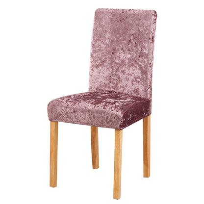 Velvet dining chair slipcovers add elegance while protecting furniture.