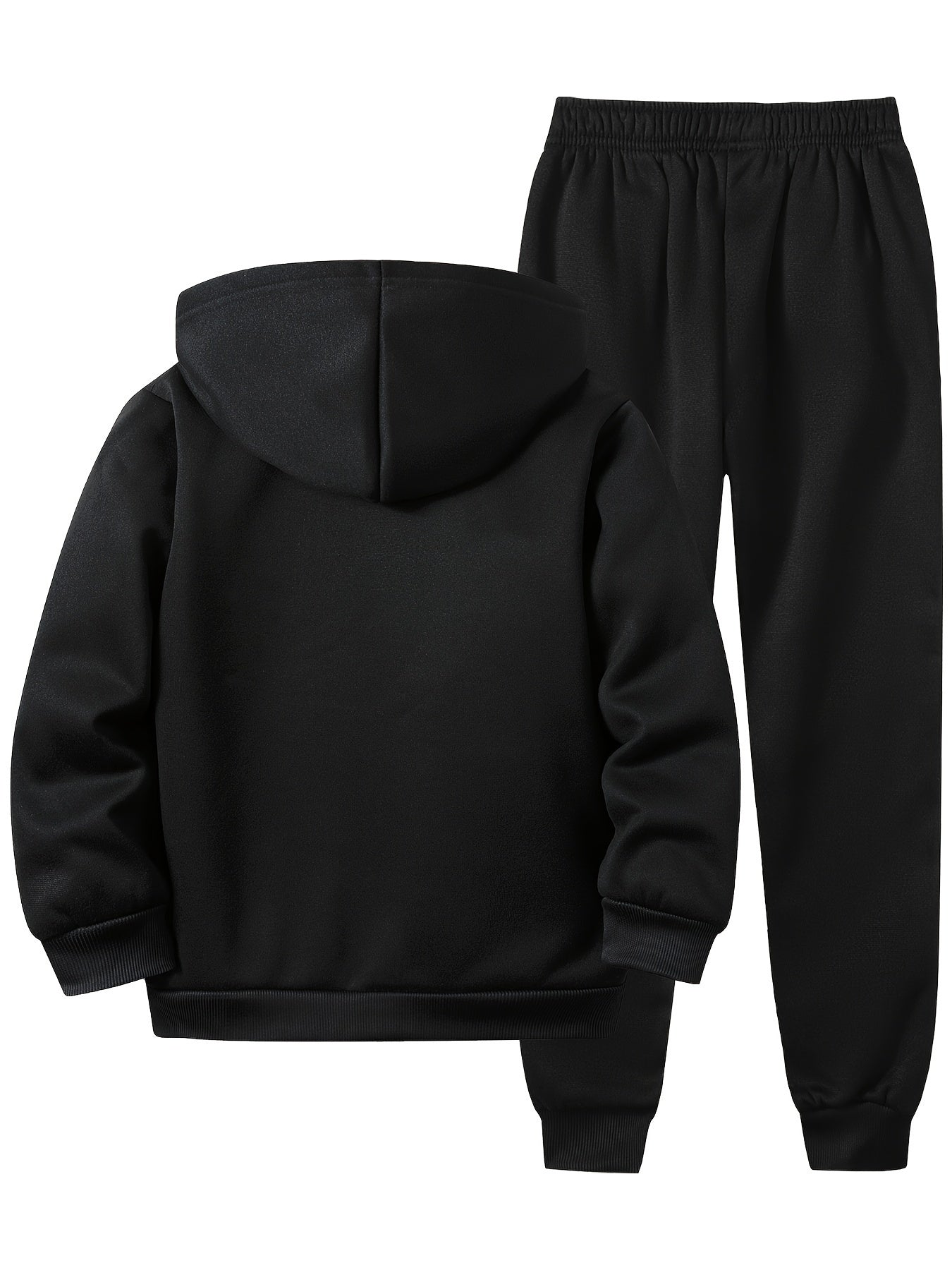 Boys' 2-piece #23 print hoodie and joggers set in cozy fleece lining, ideal for fall/winter casual wear and running outdoors.