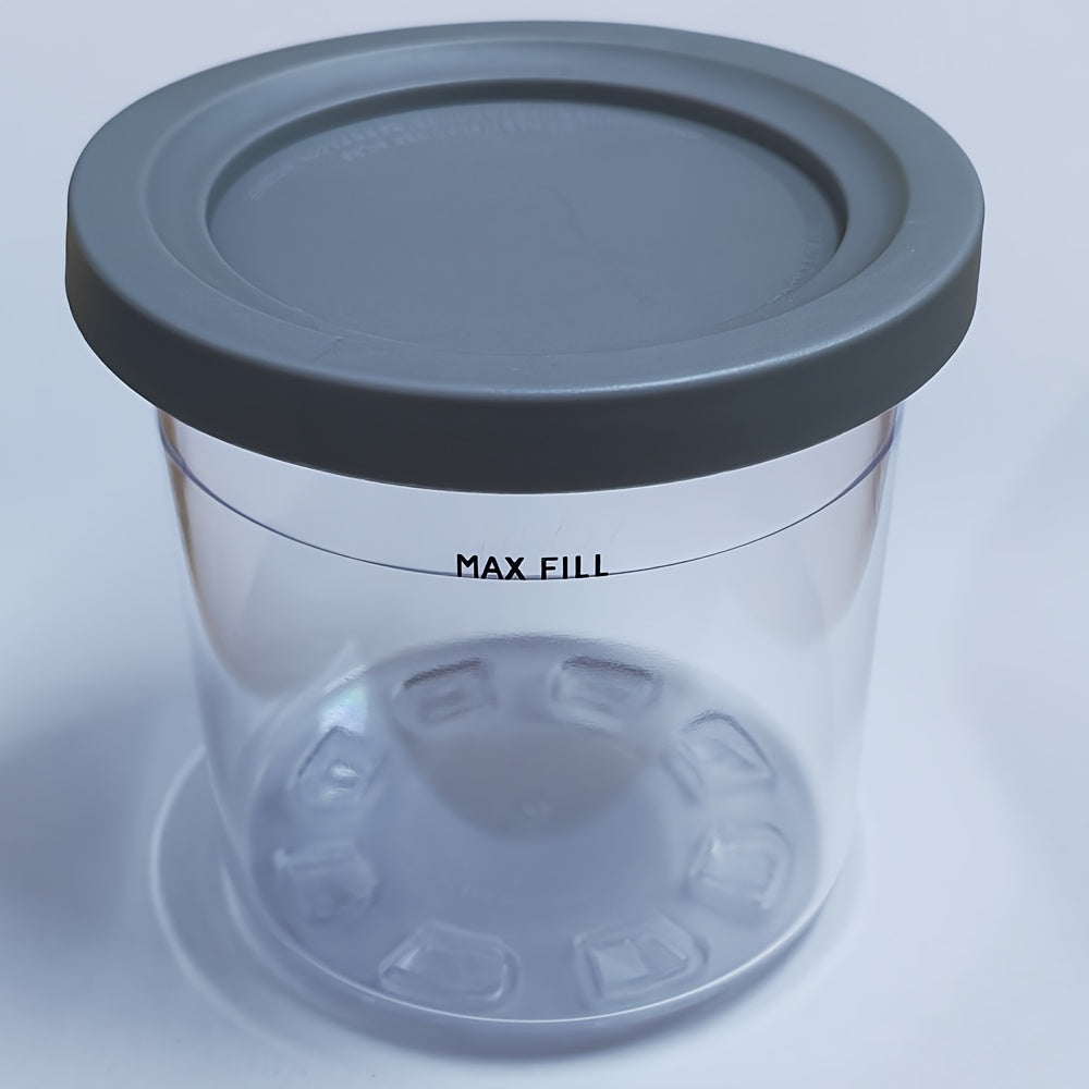 16oz Ninja Pint Food Storage Containers with Lids are made of BPA-free plastic and are dishwasher safe. These leak-proof, multipurpose cylindrical flip top containers come in a set with compatible lids for the NC301, NC300, NC299AMZ, and NC290 Ice Maker