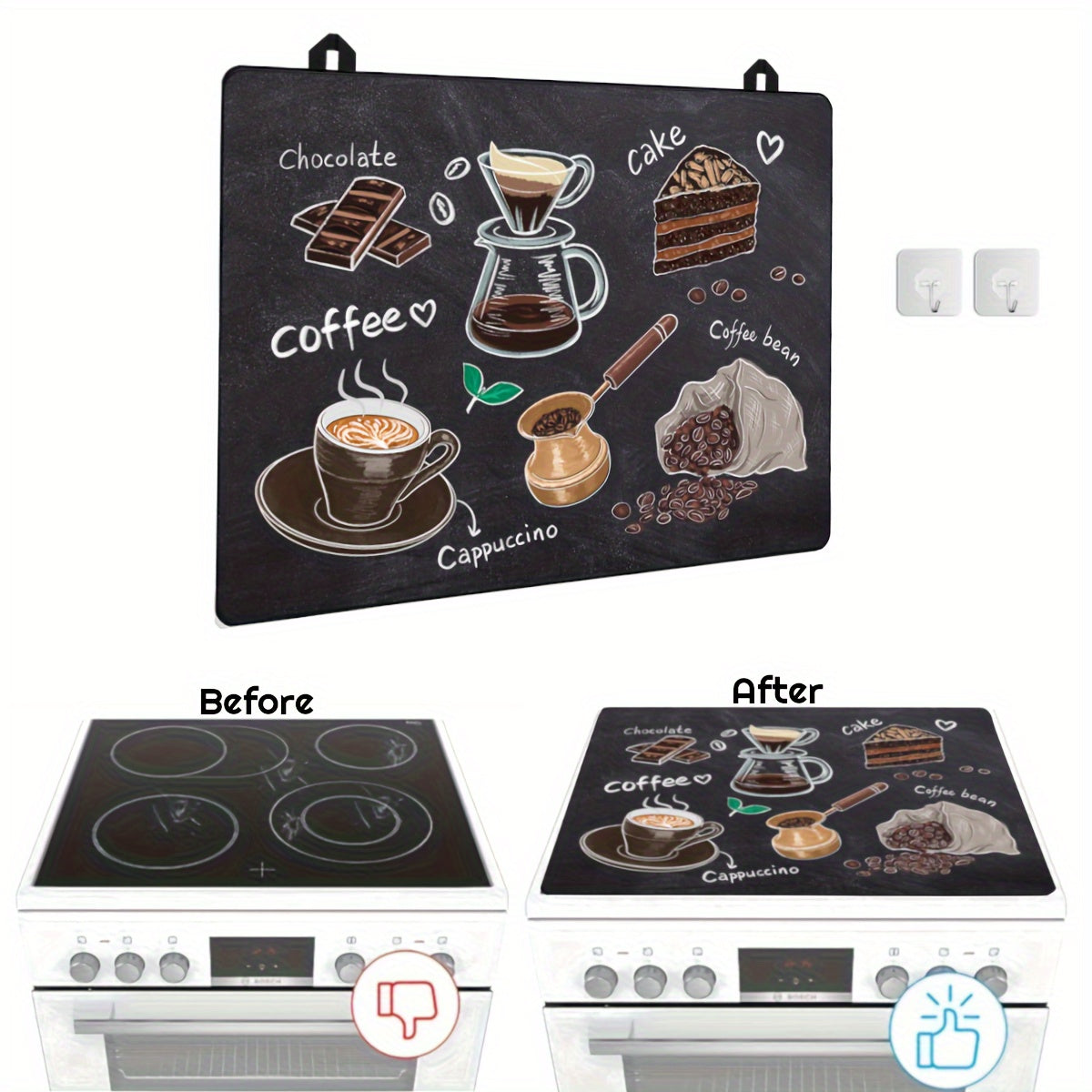 Protect your kitchen stove top with this multifunctional cover measuring 72.39x52.07cm. Made of heat-resistant and scratch-proof natural rubber, this cover is designed for electric and glass cooktops. It is dishwasher safe and comes with an anti-scratch