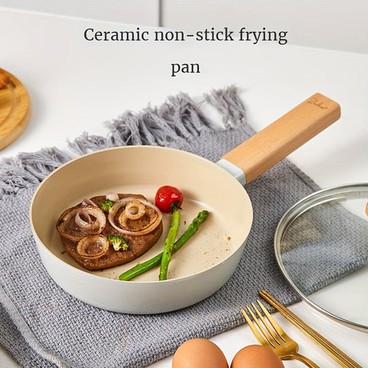 The Zanboss Non-Stick Deep Frying Pan is 23.88cm in size and is a premium cooking skillet ideal for eggs and omelets. It is suitable for use on induction and gas stoves, and is made of dishwasher safe aluminum kitchenware for healthy cooking.