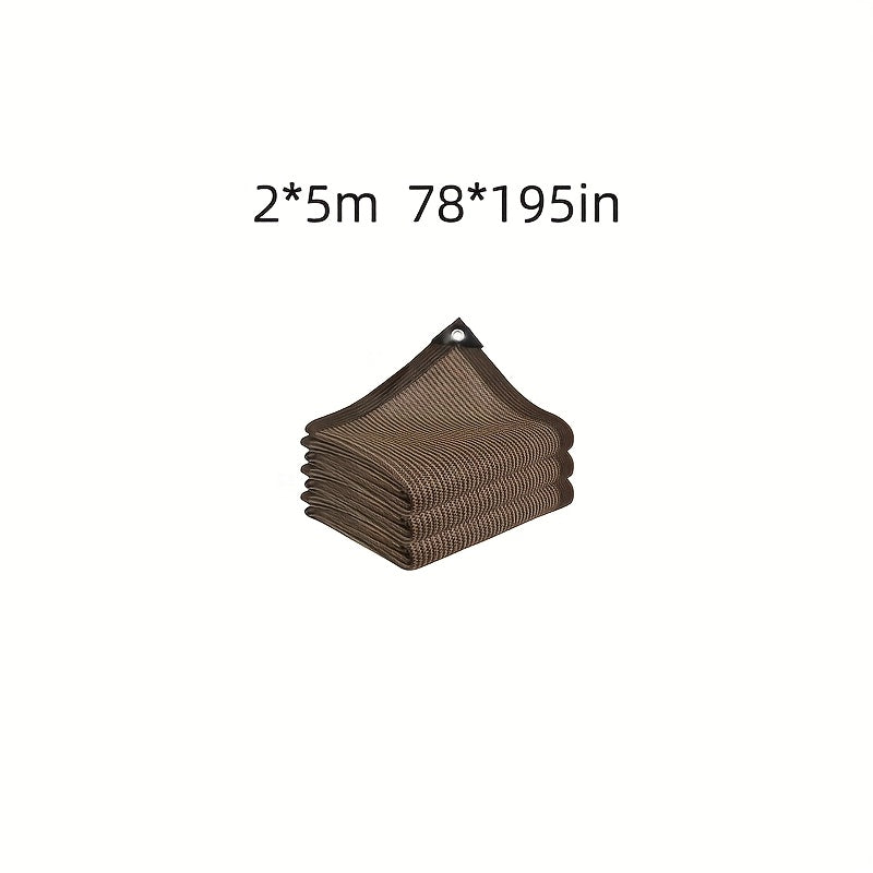 Brown HDPE Shade Sail provides 95% sun block for outdoor spaces, heat resistant with UV protection.