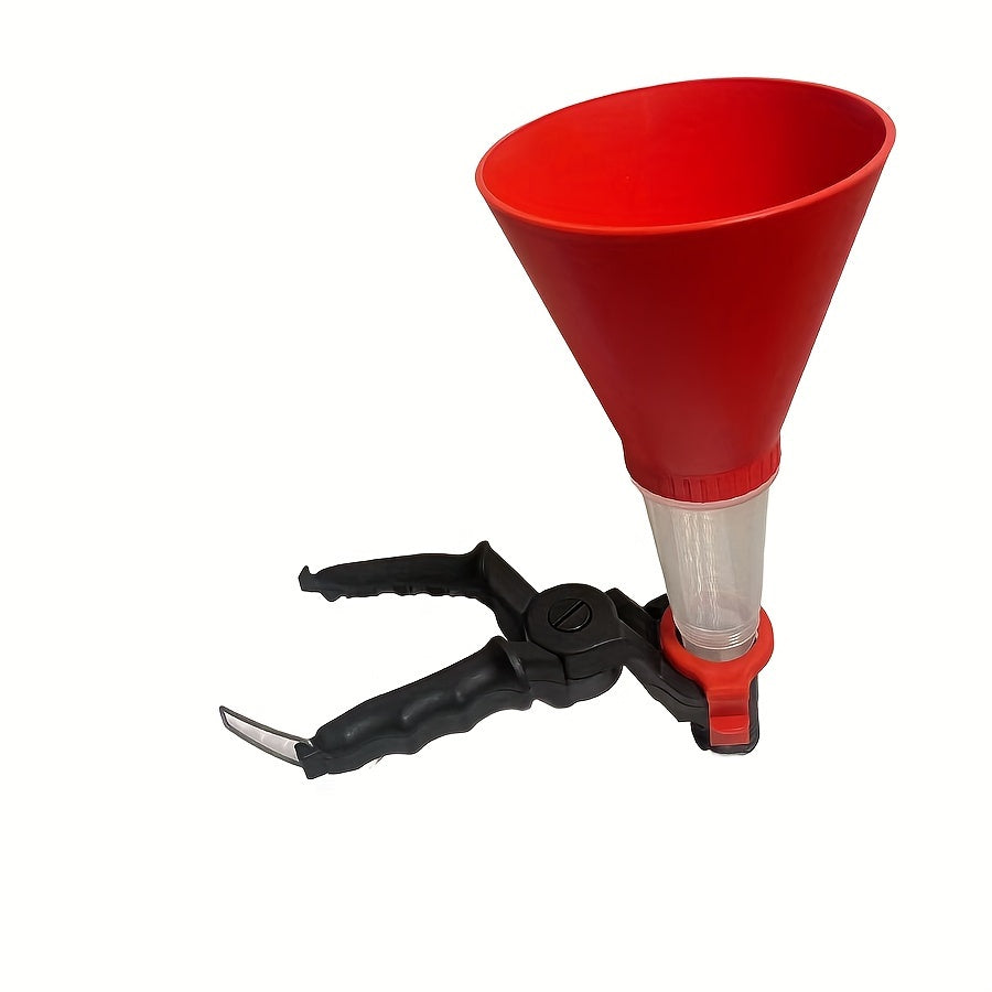 Universal funnel set for car engine oil filling, featuring adjustable width holding clamp and PVC plastic construction for versatile and efficient oil pouring.